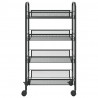 Carrinho de cozinha com 4 prateleiras ferro 46x26x85 cm preto 3