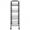 Carrito de cocina 4 niveles hierro negro 46x26x85 cm 4