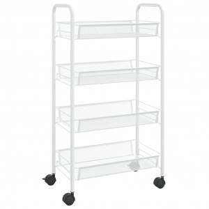 Carrito de cocina 4 niveles hierro blanco 46x26x85 cm H