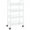 Carrito de cocina 4 niveles hierro blanco 46x26x85 cm 2