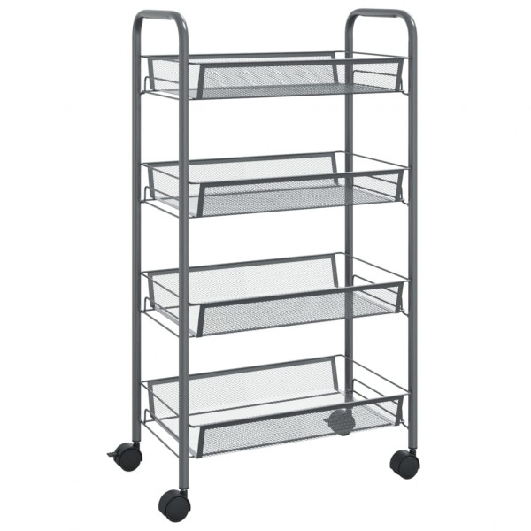 Carrito de cocina 4 niveles hierro gris 46x26x85 cm M 2