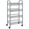 Carrito de cocina 4 niveles hierro gris 46x26x85 cm 2