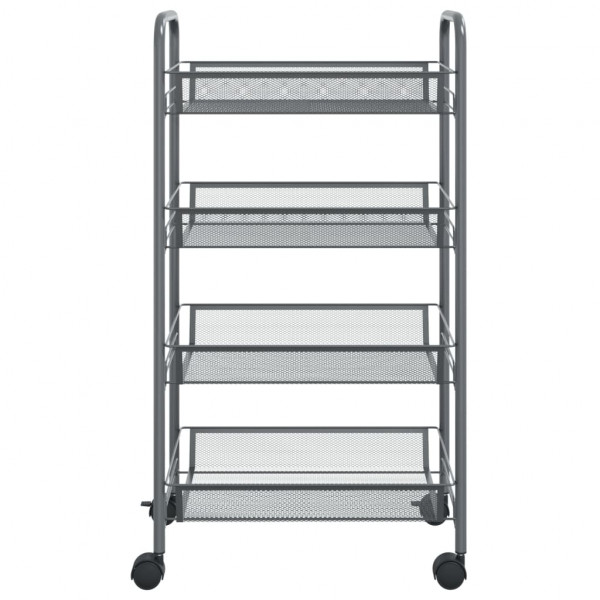 Carrito de cocina 4 niveles hierro gris 46x26x85 cm M 3