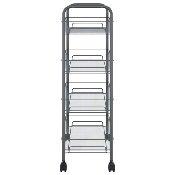 Carrito de cocina 4 niveles hierro gris 46x26x85 cm M 4