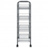 Carrito de cocina 4 niveles hierro gris 46x26x85 cm 4