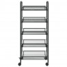 Carrinho de cozinha com 5 prateleiras ferro 46x26x105 cm preto 3