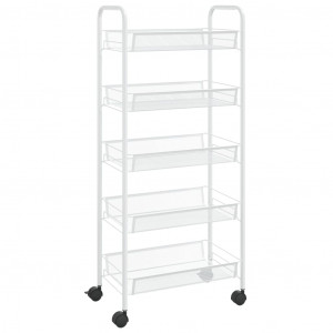 Carrito de cocina 5 niveles hierro blanco 46x26x105 cm H