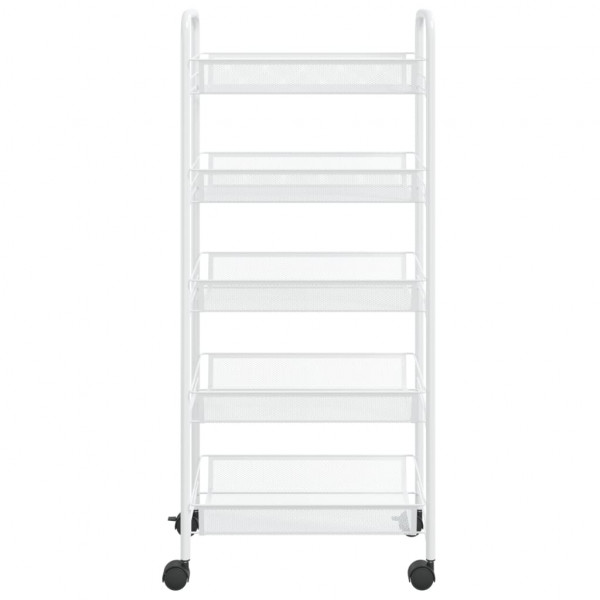 Carrito de cocina 5 niveles hierro blanco 46x26x105 cm M 3