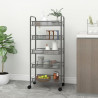 Carrito de cocina 5 niveles hierro gris 46x26x105 cm 1