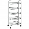 Carrito de cocina 5 niveles hierro gris 46x26x105 cm 2