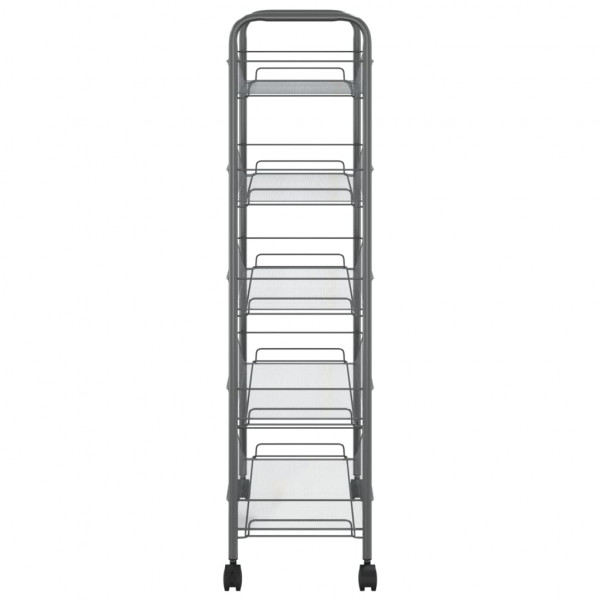 Carrito de cocina 5 niveles hierro gris 46x26x105 cm M 4