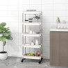 Carrito de cocina 5 niveles hierro y ABS blanco 42x29x128 cm 1