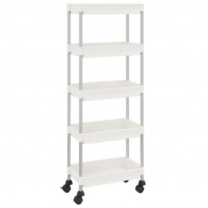 Carrito de cocina 5 niveles hierro y ABS blanco 42x29x128 cm H