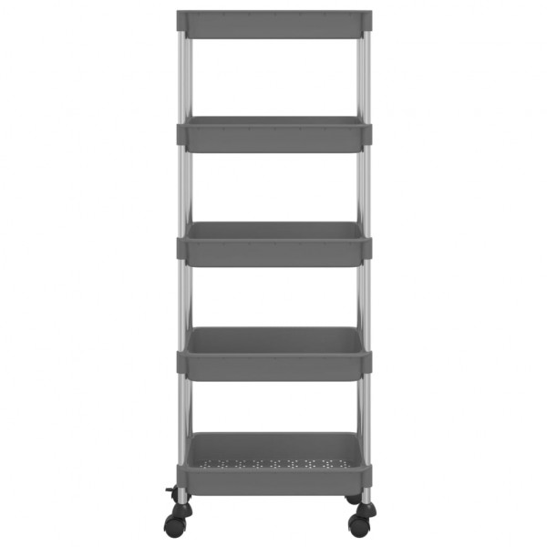 Carrito de cocina 5 niveles hierro y ABS gris 42x29x128 cm M 3