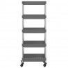 Carrito de cocina 5 niveles hierro y ABS gris 42x29x128 cm 3