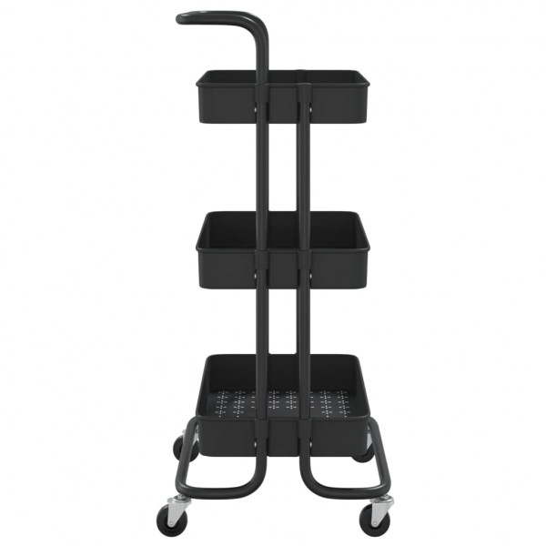 Carrito de cocina 3 niveles hierro y ABS negro 42x35x85 cm M 4