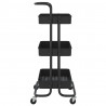 Carrito de cocina 3 niveles hierro y ABS negro 42x35x85 cm 4
