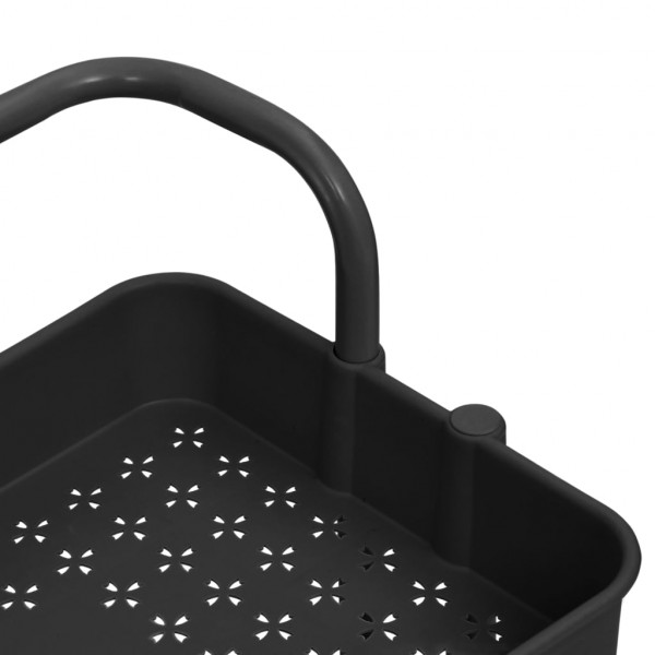 Carrinho cozinha c/ 3 prateleiras ferro/ABS 42x35x85 cm preto M 5