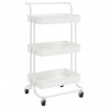 Carrito de cocina 3 niveles hierro y ABS blanco 42x35x85 cm 2