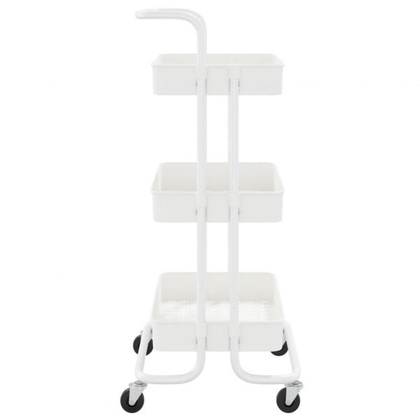 Carrito de cocina 3 niveles hierro y ABS blanco 42x35x85 cm M 4