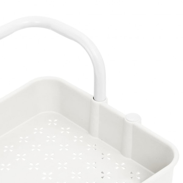 Carrito de cocina 3 niveles hierro y ABS blanco 42x35x85 cm M 5