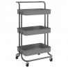 Carrito de cocina 3 niveles hierro y ABS gris 42x35x85 cm 2