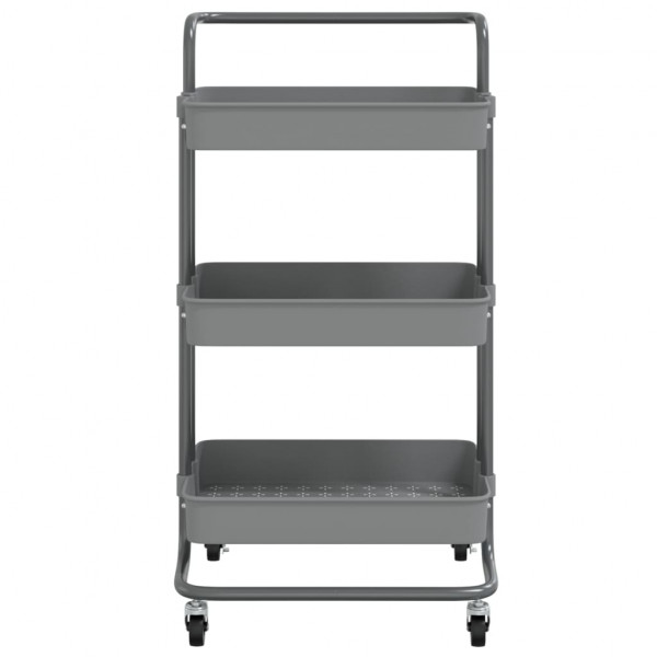 Carrito de cocina 3 niveles hierro y ABS gris 42x35x85 cm M 3