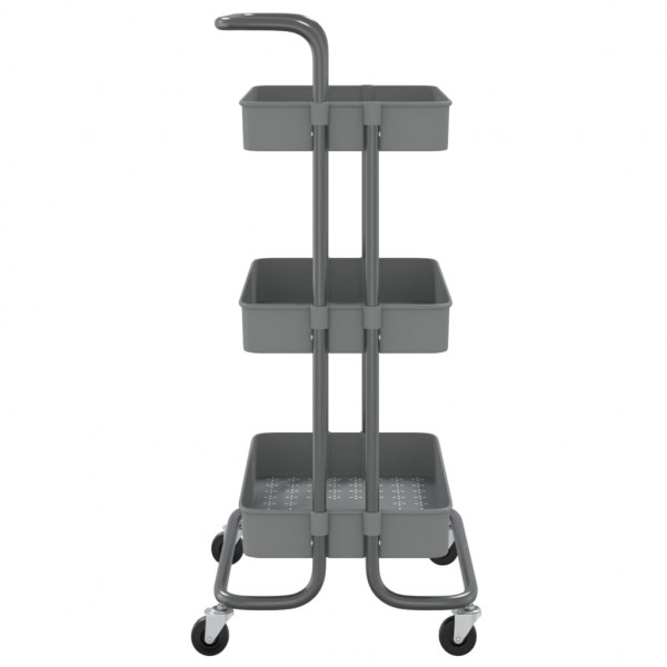Carrito de cocina 3 niveles hierro y ABS gris 42x35x85 cm M 4