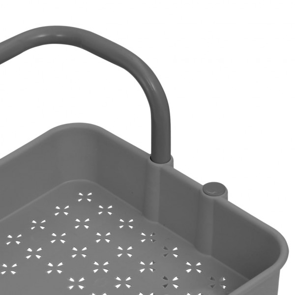 Carrinho cozinha c/ 3 prateleiras ferro/ABS 42x35x85 cm cinza M 5