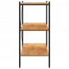 Estantería de 3 niveles negro y roble 80x40x92 cm 4