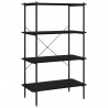 Unidade com 4 prateleiras 80x40x130 cm preto 2