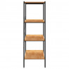 Unidade com 4 prateleiras 80x40x130 cm preto/cor de carvalho 4