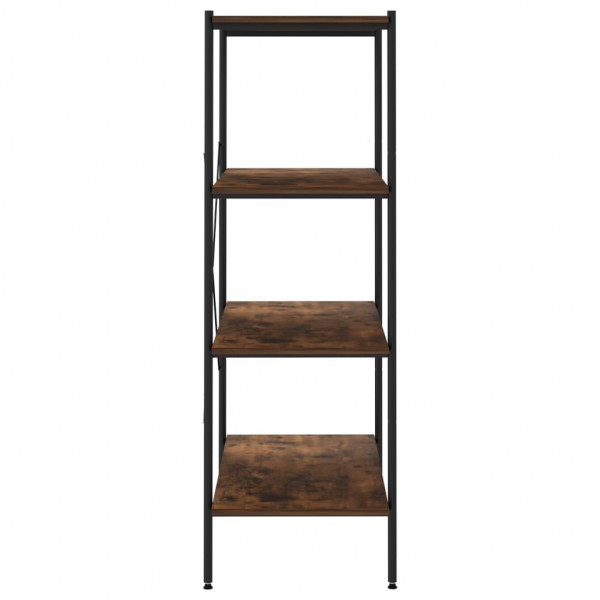 Unidade com 4 prateleiras 80x40x130 cm preto/natural M 4