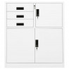 Armario de oficina de acero blanco 90x40x102 cm 2