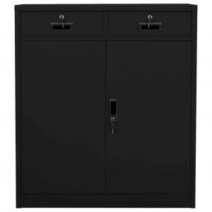 Armario de oficina de acero negro 90x40x102 cm H