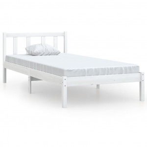 Estrutura de cama pequena solteiro 75x190cm pinho maciço branco H