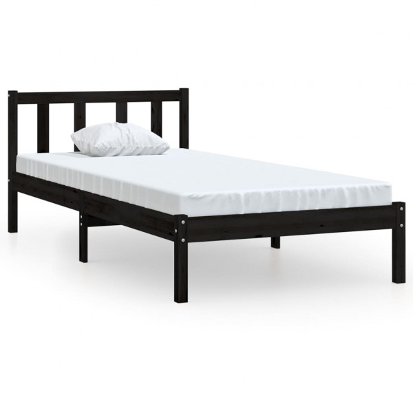 Estructura de cama madera maciza de pino negro 75x190 cm M 2