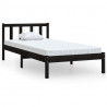 Estructura de cama madera maciza de pino negro 75x190 cm 2