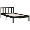 Estrutura de cama pequena solteiro 75x190 cm pinho maciço preto 3