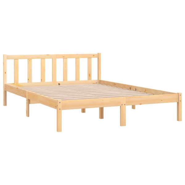Estructura de cama madera maciza pino pequeña doble 120x190 cm M 3