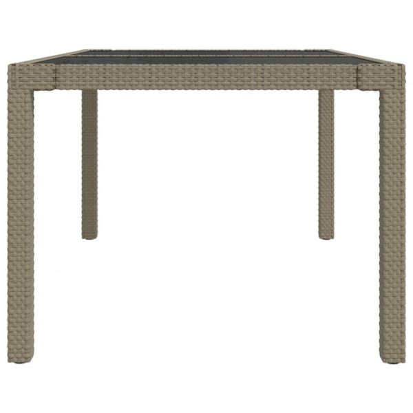 Mesa jardín vidrio templado ratán sintético 150x90x75 cm beige M 3