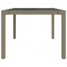 Mesa jardín vidrio templado ratán sintético 150x90x75 cm beige 3