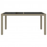 Mesa jardín vidrio templado ratán sintético 150x90x75 cm beige 4