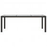 Mesa jardín vidrio templado ratán sintético marrón 190x90x75 cm 3