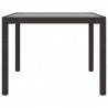 Mesa jardín vidrio templado ratán sintético marrón 190x90x75 cm 4