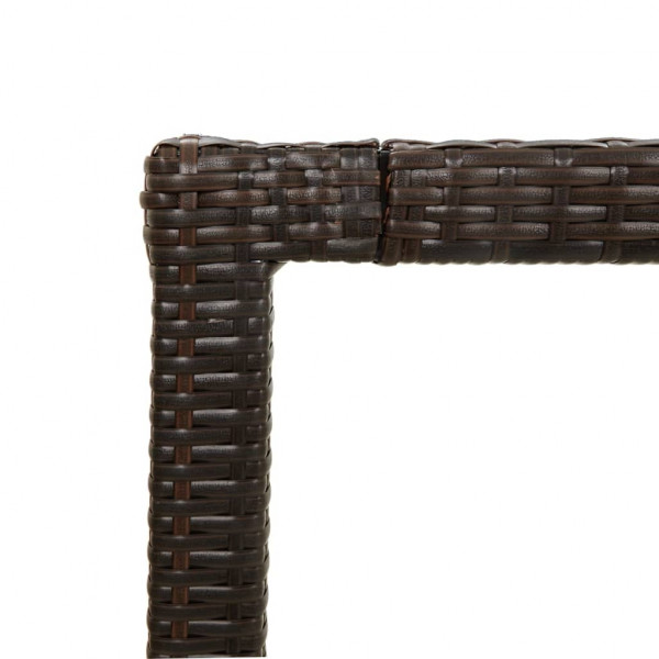 Mesa jardín vidrio templado ratán sintético marrón 190x90x75 cm M 5