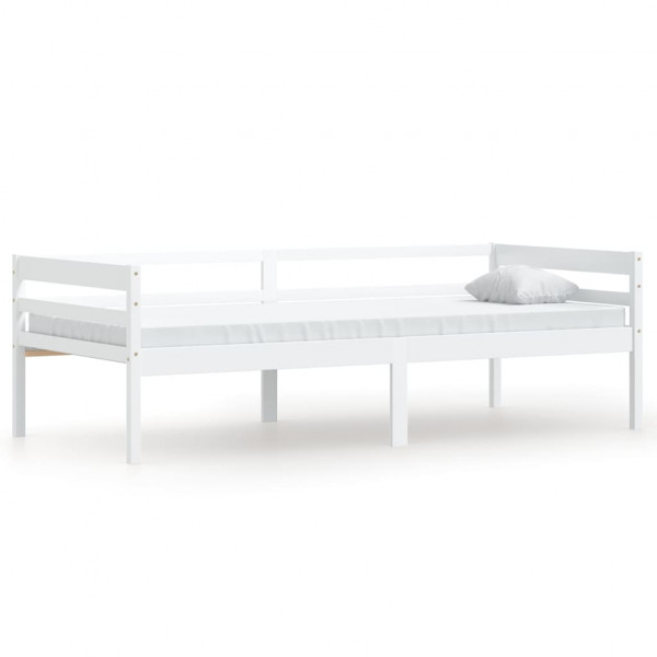 Estructura de cama de madera maciza de pino blanca 90x200 cm M 2