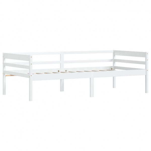 Estructura de cama de madera maciza de pino blanca 90x200 cm M 3