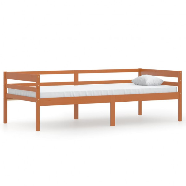 Estructura de cama madera maciza pino marrón miel 90x200 cm M 2