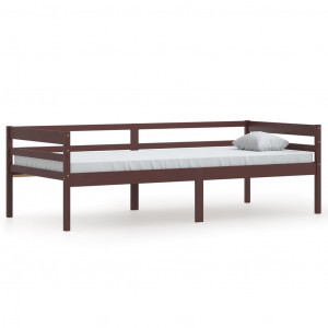 Estructura de cama madera maciza pino marrón oscuro 90x200 cm H
